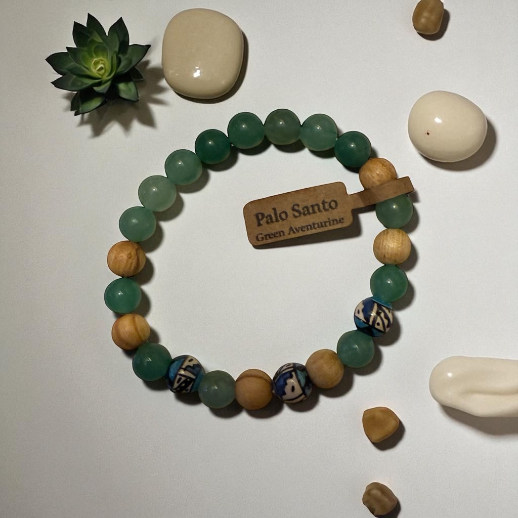 Palo Santo & Green Aventurine Bracelet (8–8.5 mm)