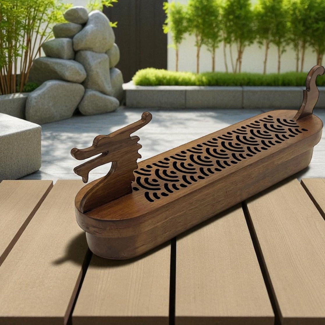 Dragon Incense Holder - Wooden Box