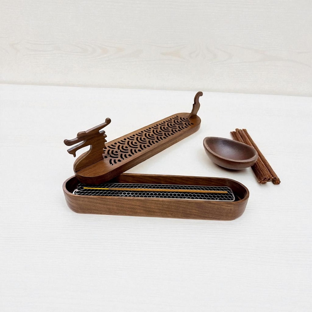 Dragon Incense Holder - Wooden Box