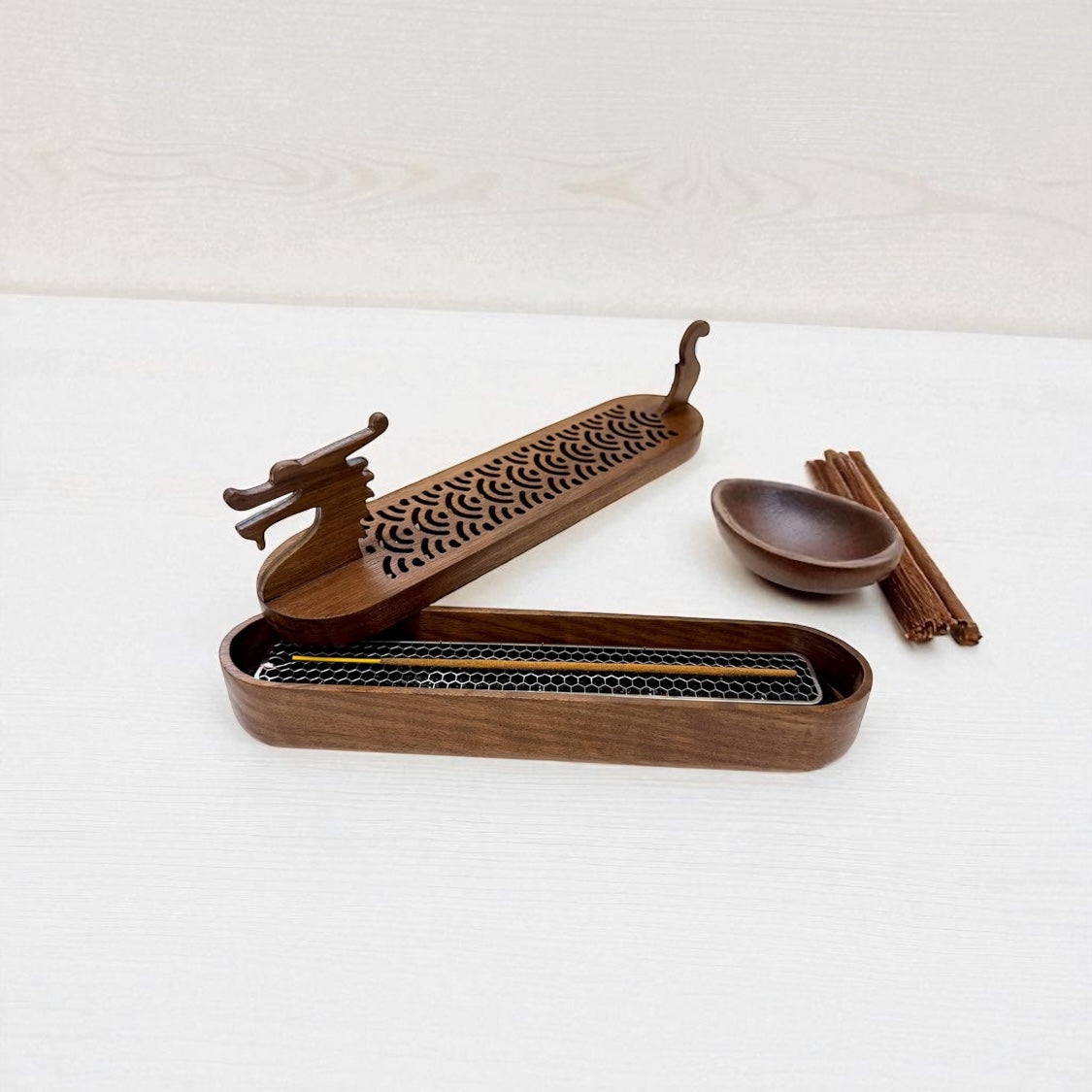 Dragon Incense Holder - Wooden Box