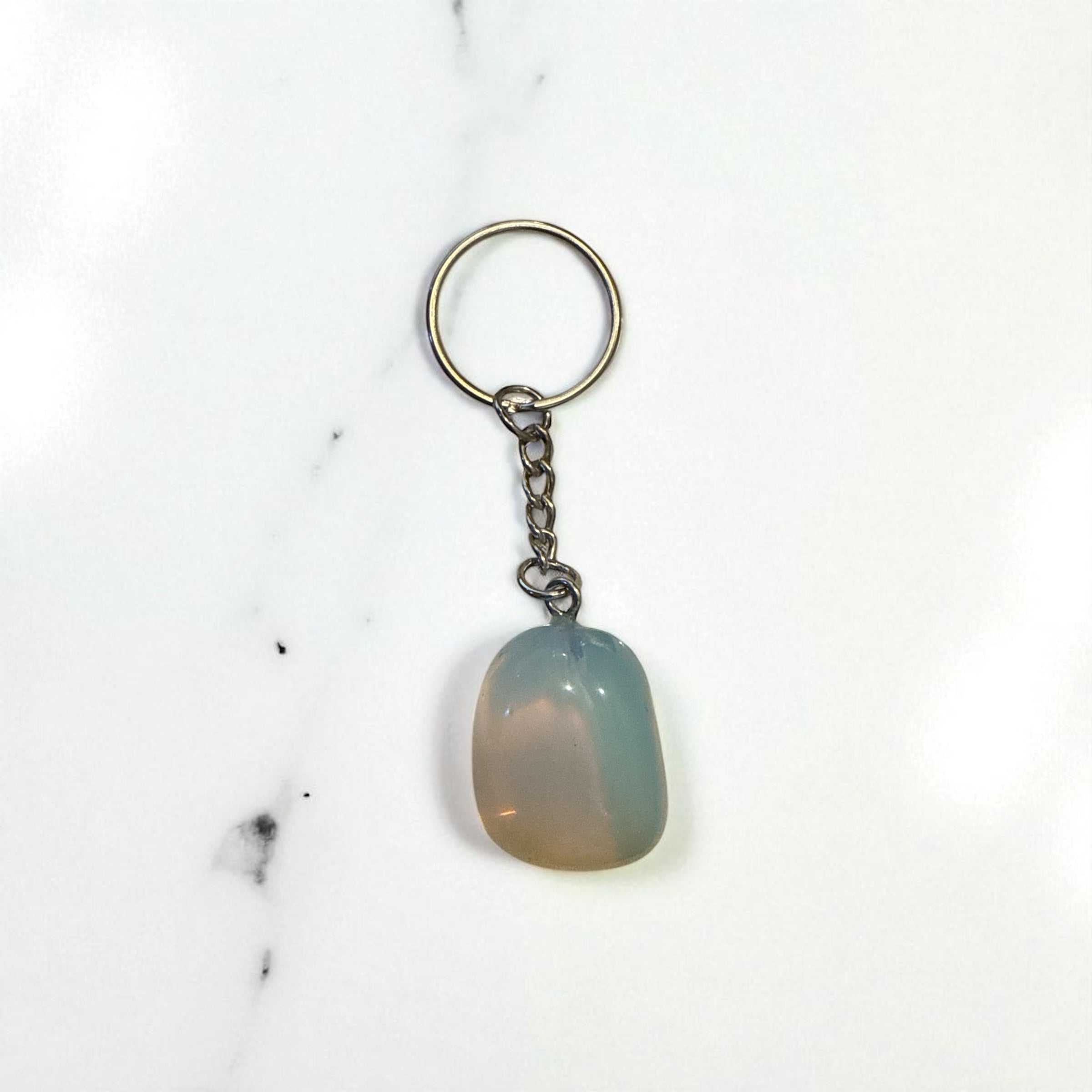 Opalite Tumbled Stone Keychain (1″–1.25″)
