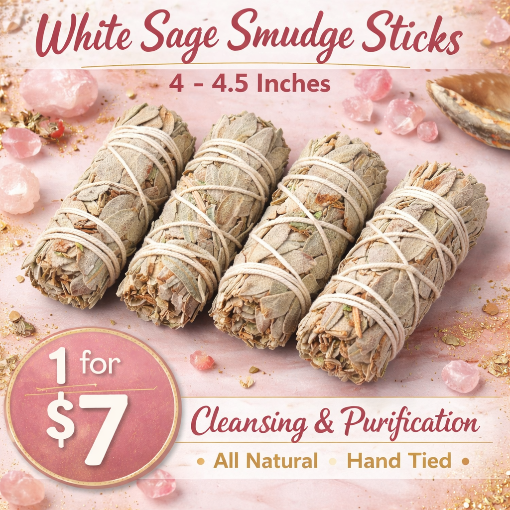White Sage Smudge Stick (4–4.5") – Sourced from Mexico
