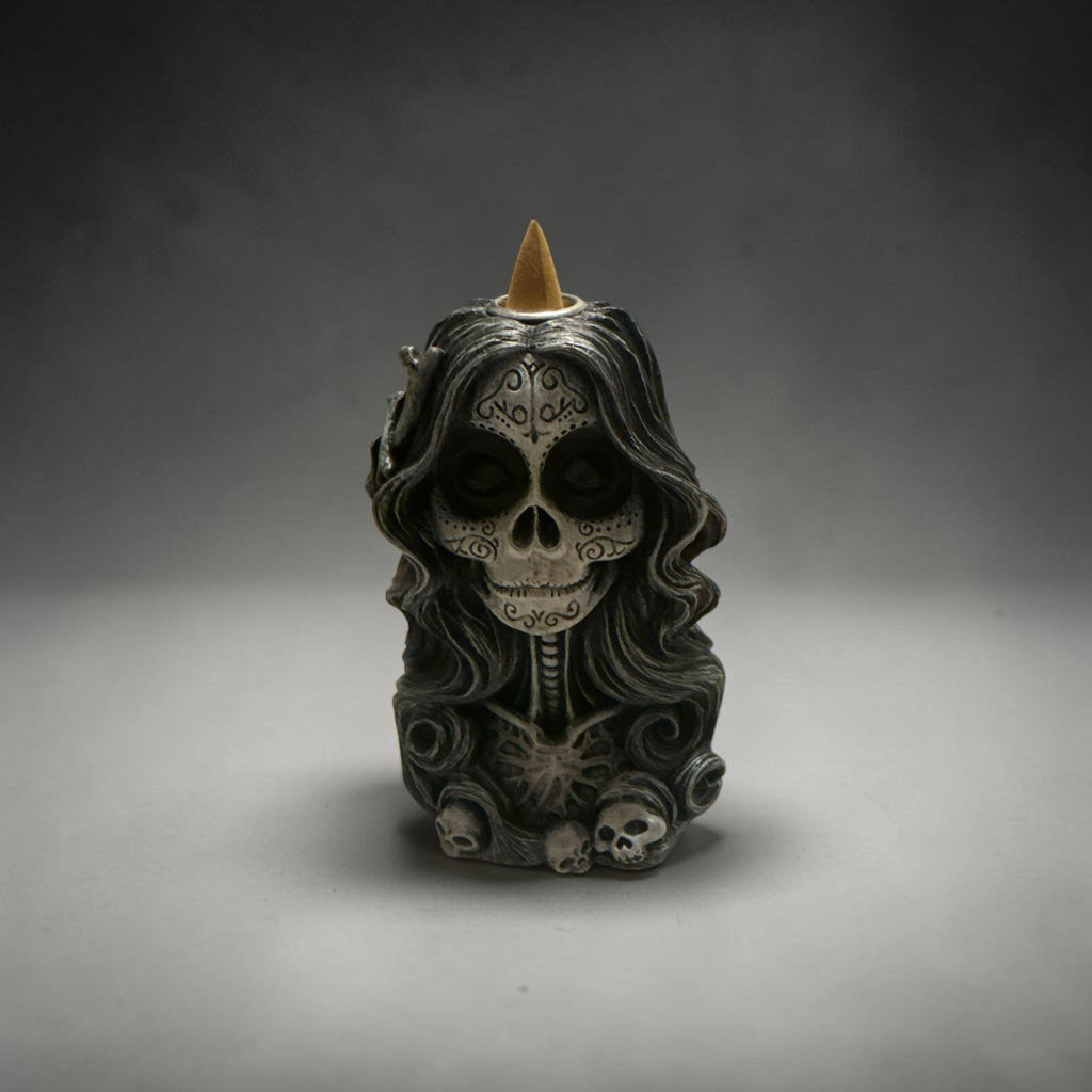 Santa Muerte Backflow Incense Burner | Día de los Muertos Décor