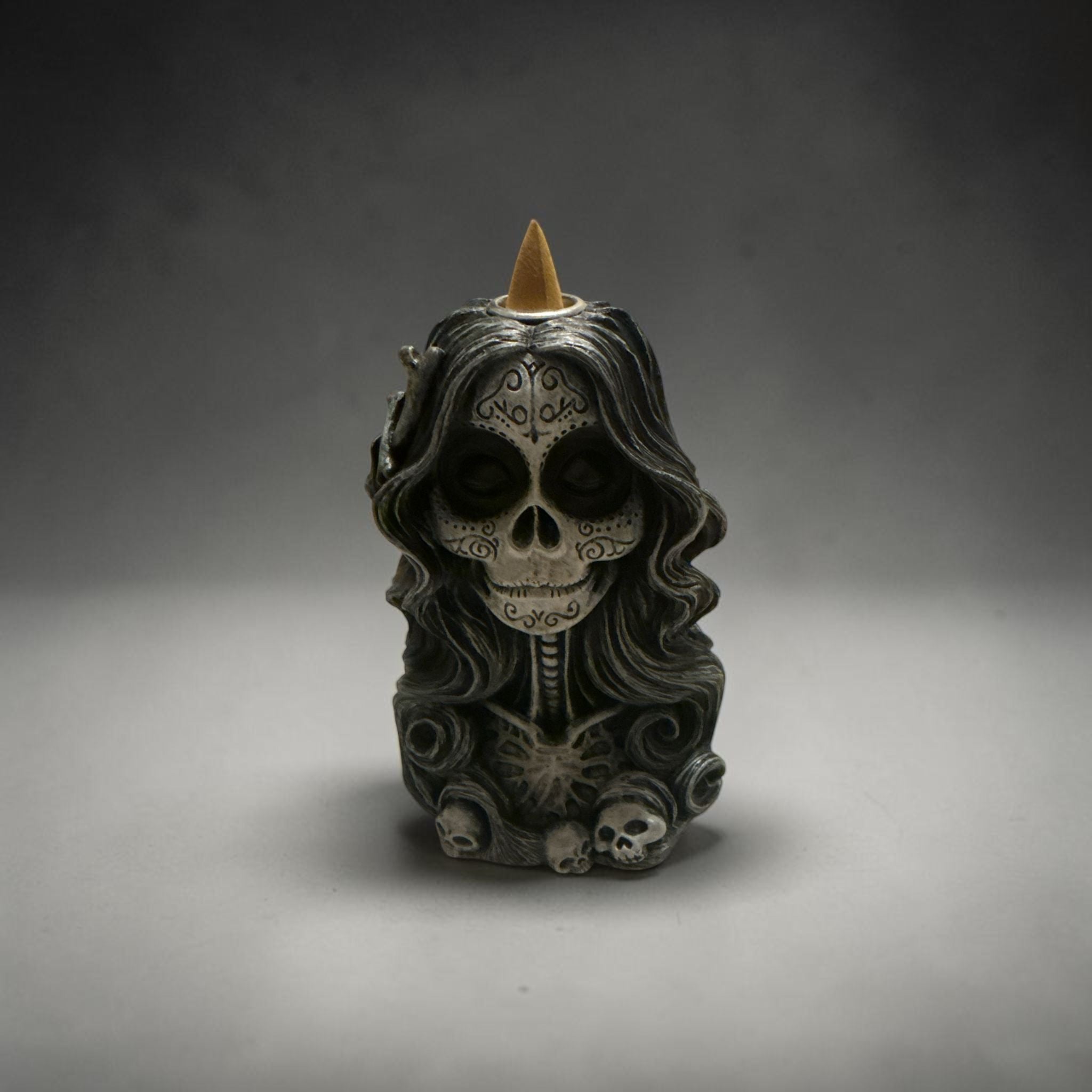 Santa Muerte Backflow Incense Burner | Día de los Muertos Décor