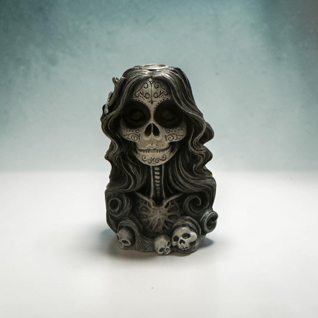 Santa Muerte Backflow Incense Burner | Día de los Muertos Décor